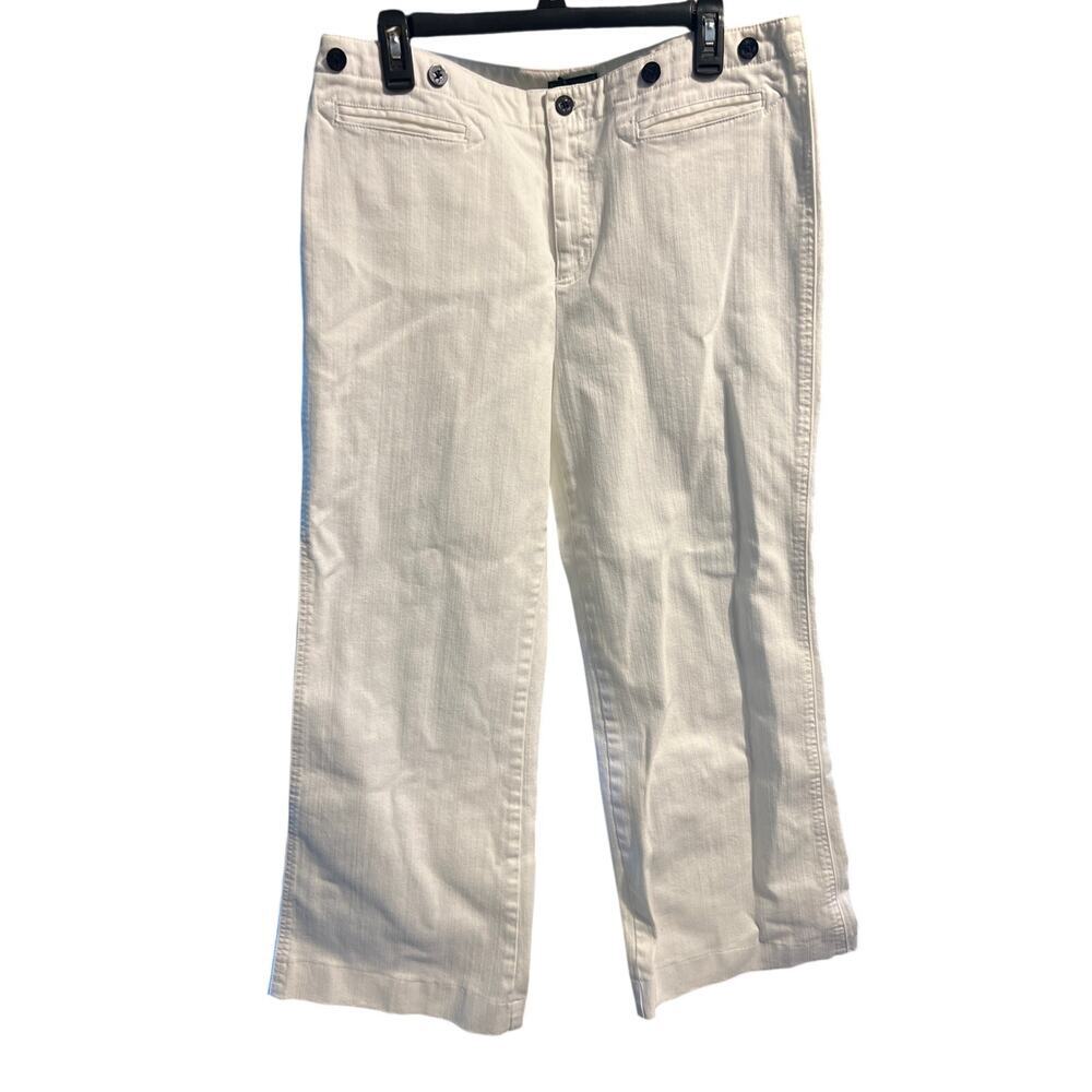 Lauren Jeans Company Green Label White Sailor Pants. White. Size 14